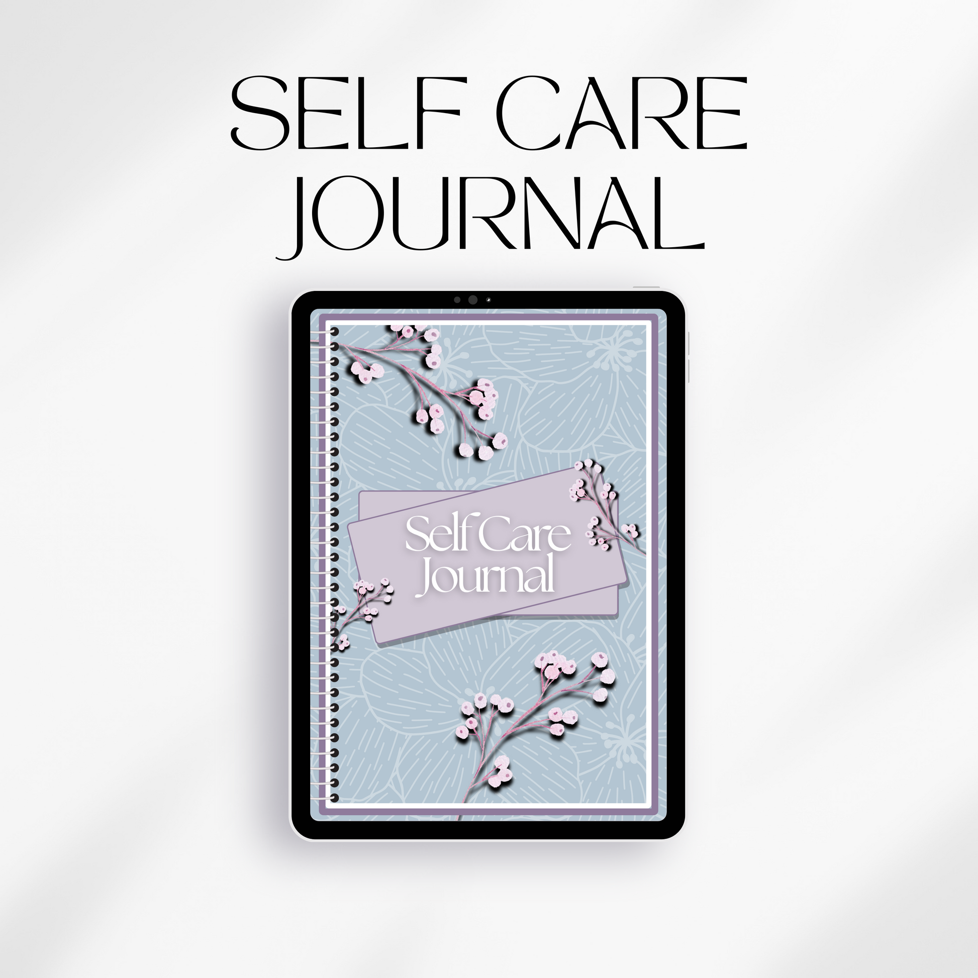 Self Care Journal with floral design on a white background